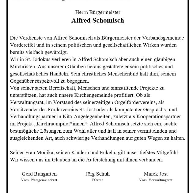 2026 Nachruf_Alfred Schomisch