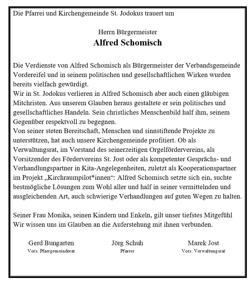 2026 Nachruf_Alfred Schomisch