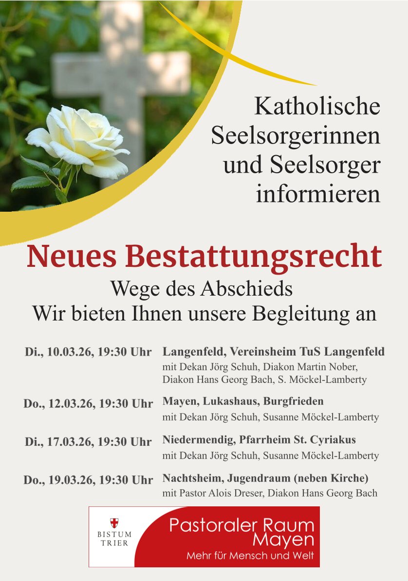 Veranstaltungen zum neuen Bestattungsrecht März 2026